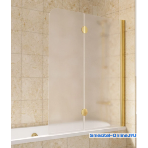 Фото Шторка на ванную  E2V LUX 120 09 10 R профиль золото стекло сатин