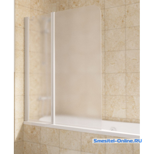 Фото Шторка на ванную E2V LUX ST 115 01 10 L профиль белый стекло сатин