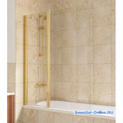 Фото Шторка на ванную E2V LUX ST 115 09 01 L профиль золото стекло прозрачное