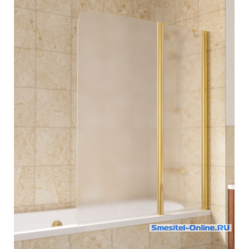 Фото Шторка на ванную E2V LUX ST 115 09 10 R профиль золото стекло сатин
