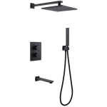 Душевая система Abber Weiss Insel AF8050B черная матовая, термостат