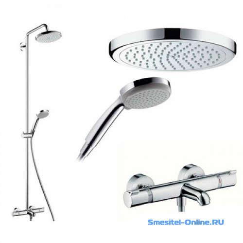 Фото Душевая система Hansgrohe Croma 220 Showerpipe 27223000 хром 