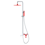 Стойка для ванны Boheme Q 148-CRR хром красный