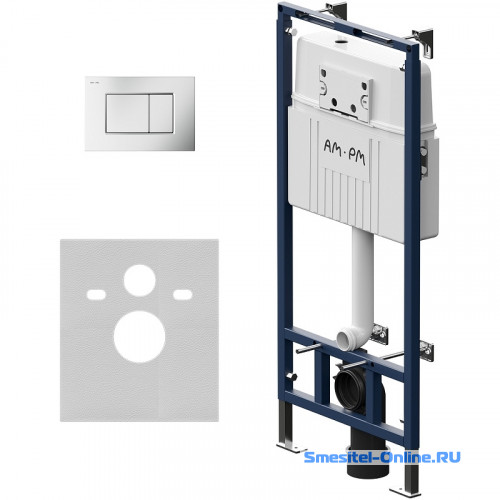 Фото Инсталляция для унитаза AM.PM MasterFit I012710.0231 с клавишей смыва, хром матовый