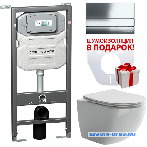 Фото Комплект с унитазом Ceramica Nova Forma CN3009_1002CH_1000 с сиденьем микролифт