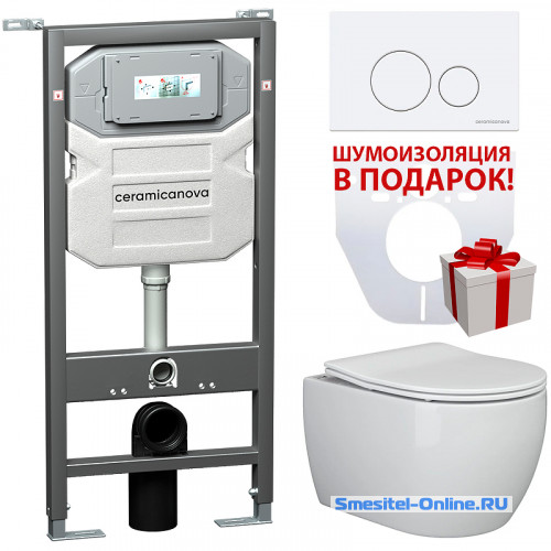 Фото Комплект с унитазом Ceramica Nova Play CN3001_1001W_1000 с сиденьем микролифт