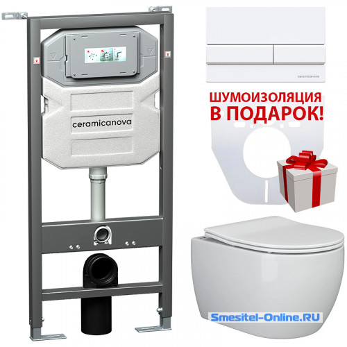 Фото Комплект с унитазом Ceramica Nova Play CN3001_1002W_1000 с сиденьем микролифт