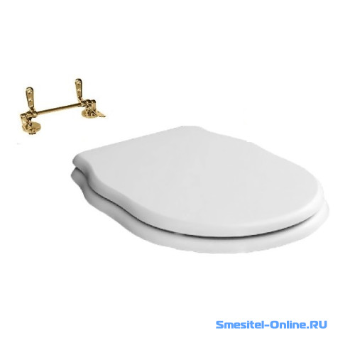 Фото  Крышка-сиденье с микролифтом ArtCeram Hermitage HEA005 0172 белое/бронза