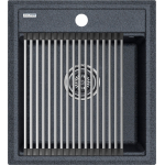 Мойка кухонная 46х51 Paulmark Stepia + Step PM114651-DG+R375-BS графит, с ролл-матом
