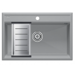 Мойка кухонная 75х51 Paulmark Stepia PM117551-GRS+A375-BS серый дым, с коландером