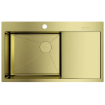 Мойка кухонная 86х51 Omoikiri Akisame 86 Side L LG 4997045 PVD SUS304 светлое золото