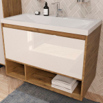 Тумба с раковиной 90х48.2 Estet (Эстет) Monaco Wood ФР-00010685 белый, дуб рустикальный