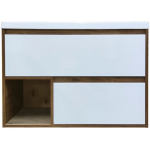 Тумба с раковиной 90х48.2 Estet (Эстет) Monaco Wood Р-00010673  белый, дуб рустикальный