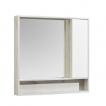 Зеркальный шкаф 100x91 см Aquaton Флай белый дуб крафт 1A237802FAX10