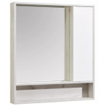 Зеркальный шкаф 80x91 см Aquaton Флай белый дуб крафт 1A237702FAX10