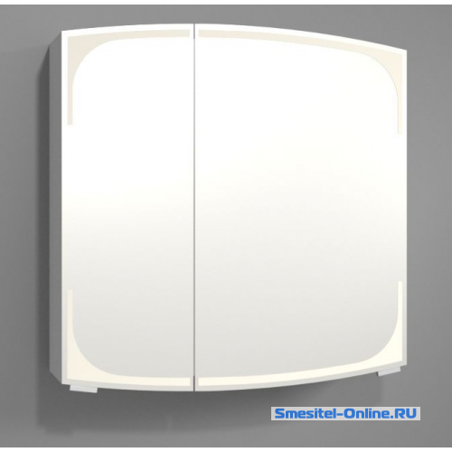 Фото  Зеркальный шкаф с подсветкой 70x70 cм Puris Classic Line белый S2A437R39(161)