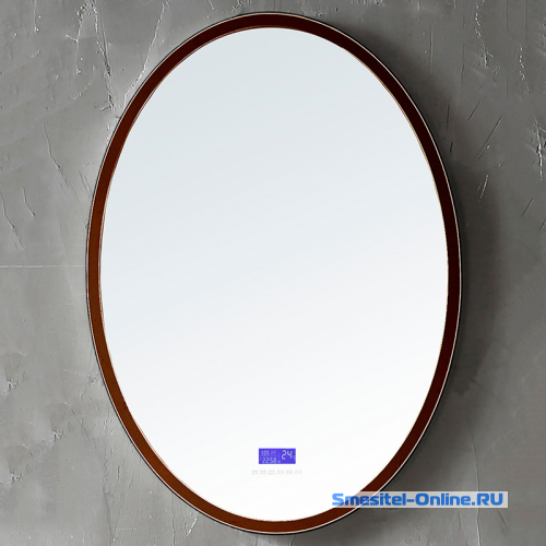 Фото Зеркало 55х75 Abber Stein AS6610BR коричневый, с подсветкой