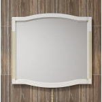 Зеркало Opadiris Лаура 100x90 см белый с бежевой патиной