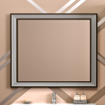 Зеркало с подсветкой Opadiris Карат 100x87 см белый глянцевый с серебряной патиной
