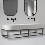 Консоль с раковиной 120 Abber Stein AS2646  белая матовая