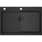 Мойка кухонная 75х51 Paulmark Vast Pro PM707551-GM+R405-GM вороненая сталь, , с ролл-матом