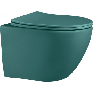 Унитаз Abber Bequem AC1101MBG темно-зеленый матовый, с сиденьем микролифт