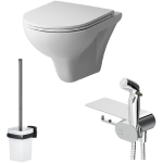 Унитаз подвесной с гигиеническим душем и ершиком  AM.PM Gem   CK90H0203W   