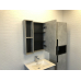 Зеркальный шкаф 60х80 Comforty Франкфурт 00-00004331 бетон светлый, черный матовый 