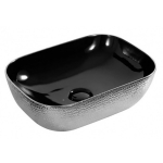 Раковина 46x33 Ceramalux D1333H020 серебро, черный