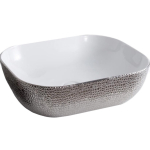 Раковина 46x33 Ceramalux D1333H021 серебро, белый