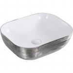 Раковина 46x33 Ceramalux D1333H131 серебро, белая