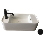 Раковина 50,5x22,5 White Ceramic Geo Mini W7107F05 черный матовый