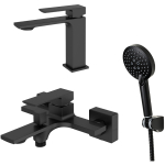 Набор смесителей с душевым набором Orange Lutz M04-311b черный