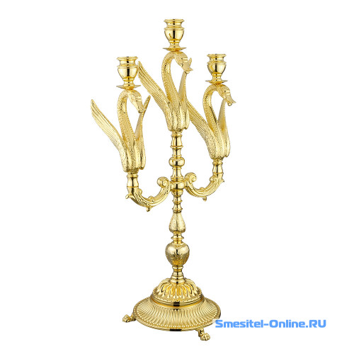 Фото Подсвечник тройной Migliore Luxor 26146 золото