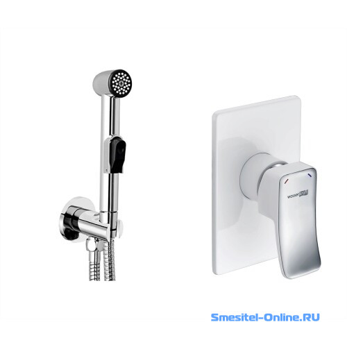 Фото  Смеситель   с гигиеническим душем  Wasserkraft Aller A010657WHITE  