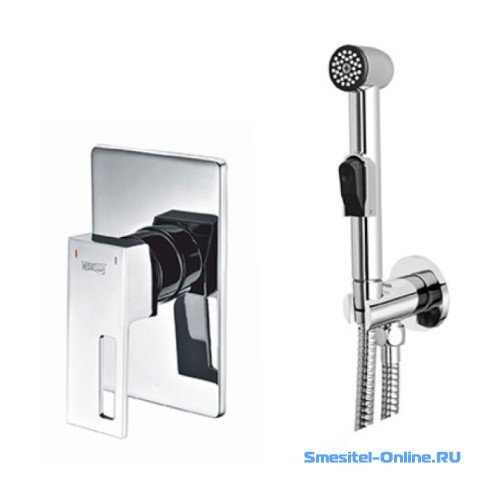 Фото Смеситель для душа с гигиеническим набором Wasserkraft Alme A01556 со шлангом 100 см