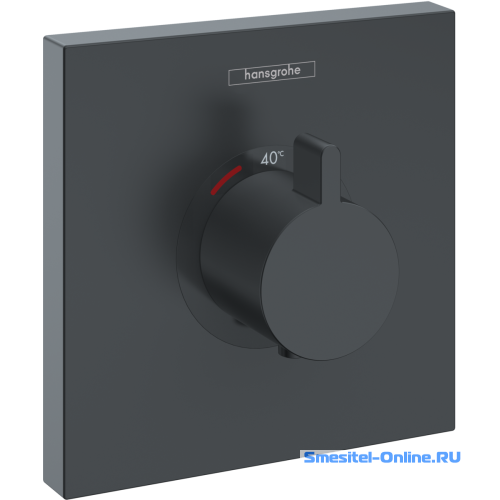 Фото Смеситель для душа термостат (внешняя часть) Hansgrohe Select Highflow 15760670 матовый черный