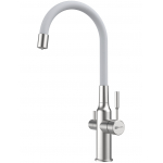 Смеситель для кухни Lemark Expert LM5083S-White нержавеющая сталь 