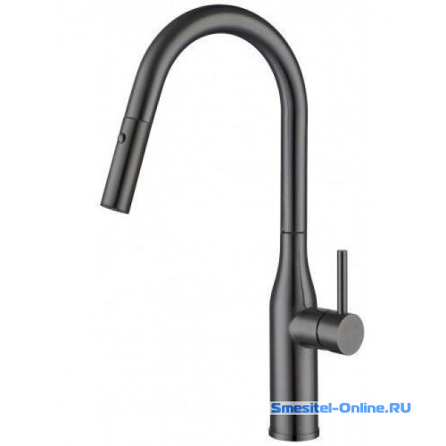 Фото Смеситель для кухни с душем выдвижным Gappo G4398-41 серый