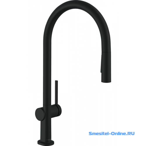 Фото  Смеситель для кухни с выдвижным душем Hansgrohe M54 Talis S 72801670 черный