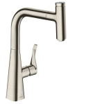  Смеситель для кухни с выдвижным изливом Hansgrohe Metris Select 14857800 сталь