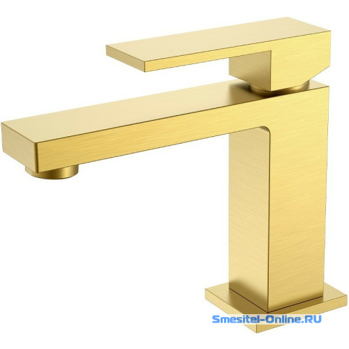 Фото  Смеситель для раковины Boheme Qubic 471-MG матовое золото