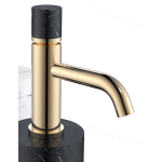  Смеситель для раковины Boheme Stick Gold 121-G-MR Nero (вставка хром/золото по желанию)