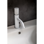  Смеситель для раковины Boheme Stick White 121-W-MR White (вставка хром/золото по желанию)