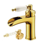 Смеситель для раковины Boheme Vogue Murano 211-MR-W золото, белый