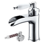 Смеситель для раковины Boheme Vogue Murano 221-MR-CH хром, шоколад