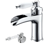 Смеситель для раковины Boheme Vogue Murano 221-MR-W хром, белый