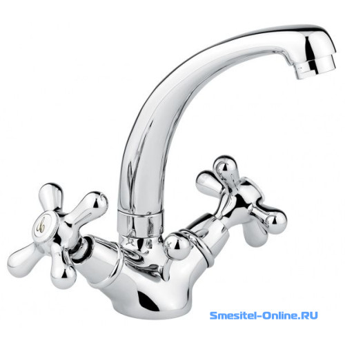 Фото Смеситель для раковины Emmevi Deco Classic 12913BO белый золото 