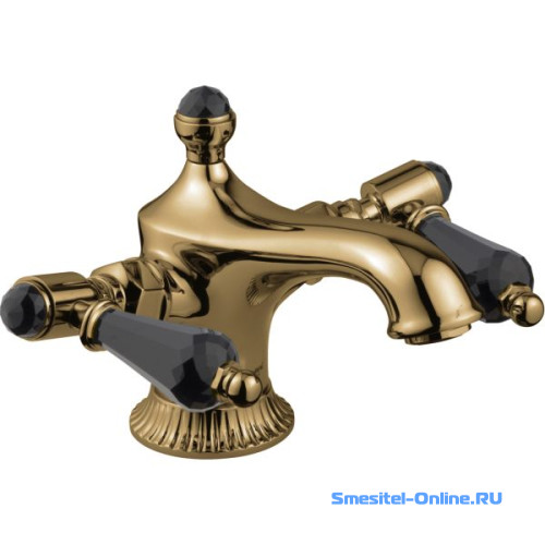 Фото Смеситель для раковины Emmevi The One 98003LCSWNECR черный матовое золото