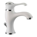 Смеситель для раковины Emmevi Tiffany 6003BIO белый матовый хром